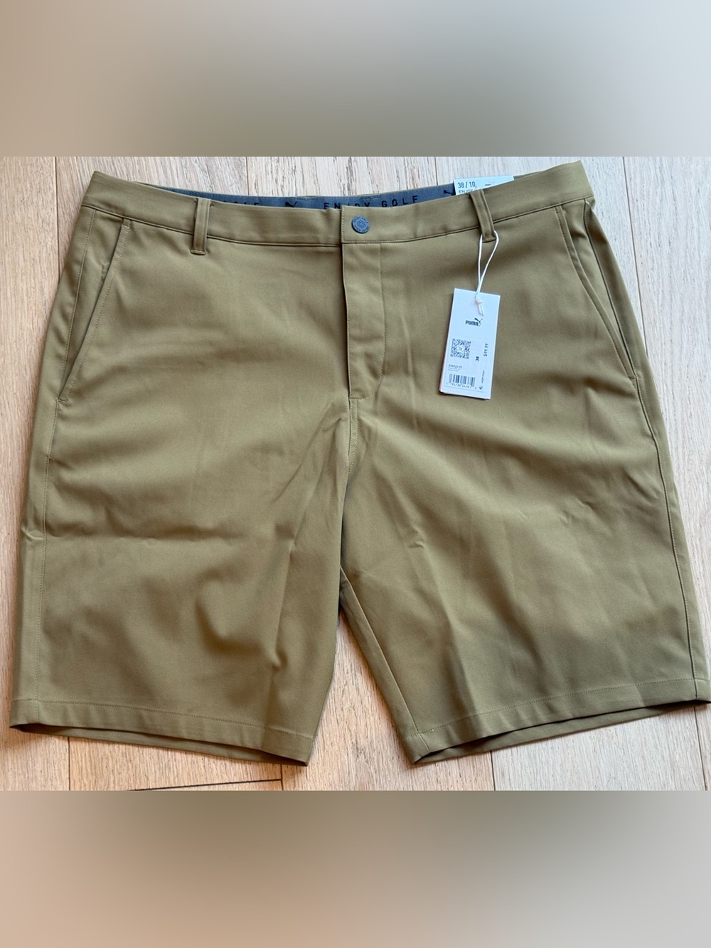 PUMA Golf Dealer Men’s Performance Shorts 38 10” Khaki UPF 50+ NWT  Designer